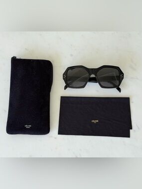Celine Black Oversized Geometric Sunglasses - CL40104I